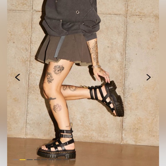 Dr. Martens Shoes - Dr Martens RICKI NAPPA LUX LEATHER PLATFORM GLADIATOR SANDALS